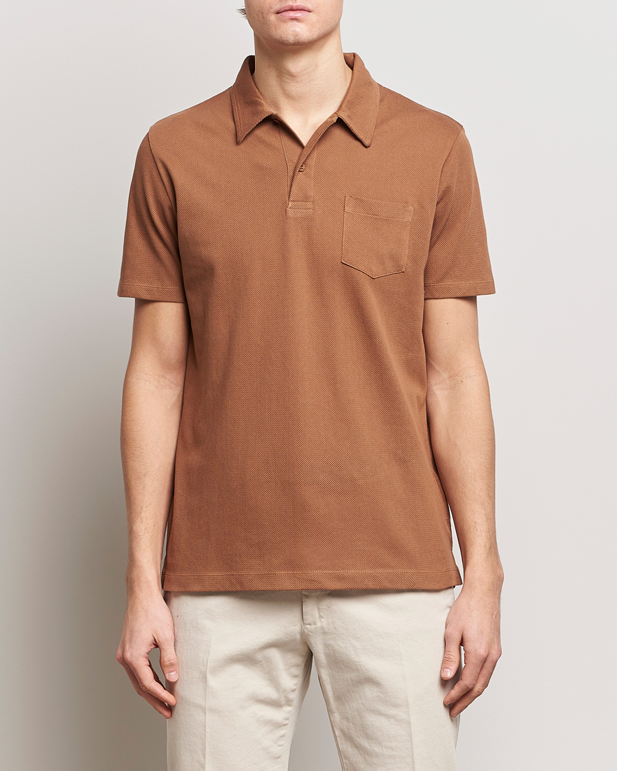 Homme | Vêtements | Sunspel | Riviera Polo Shirt Dark Camel