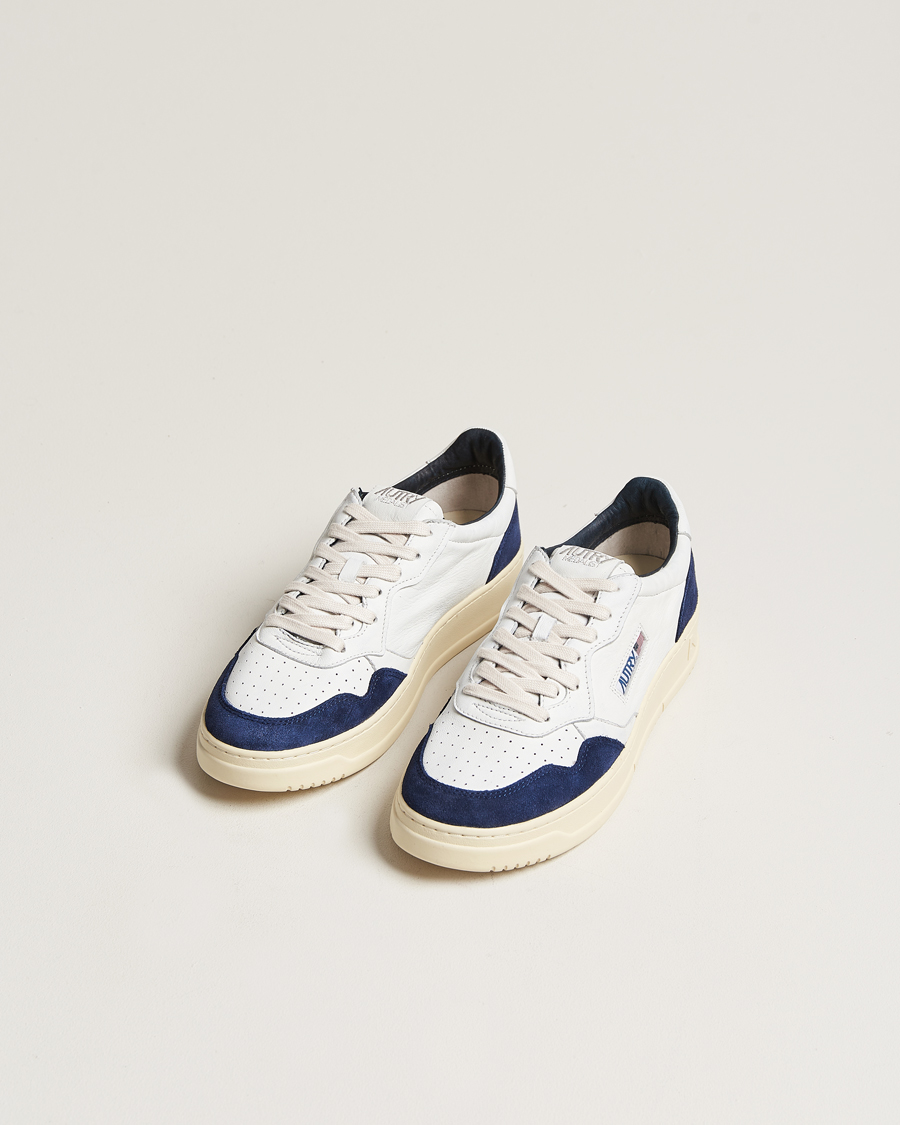 Homme | Chaussures En Daim | Autry | Medalist Low Goat/Suede Sneaker White/Navy