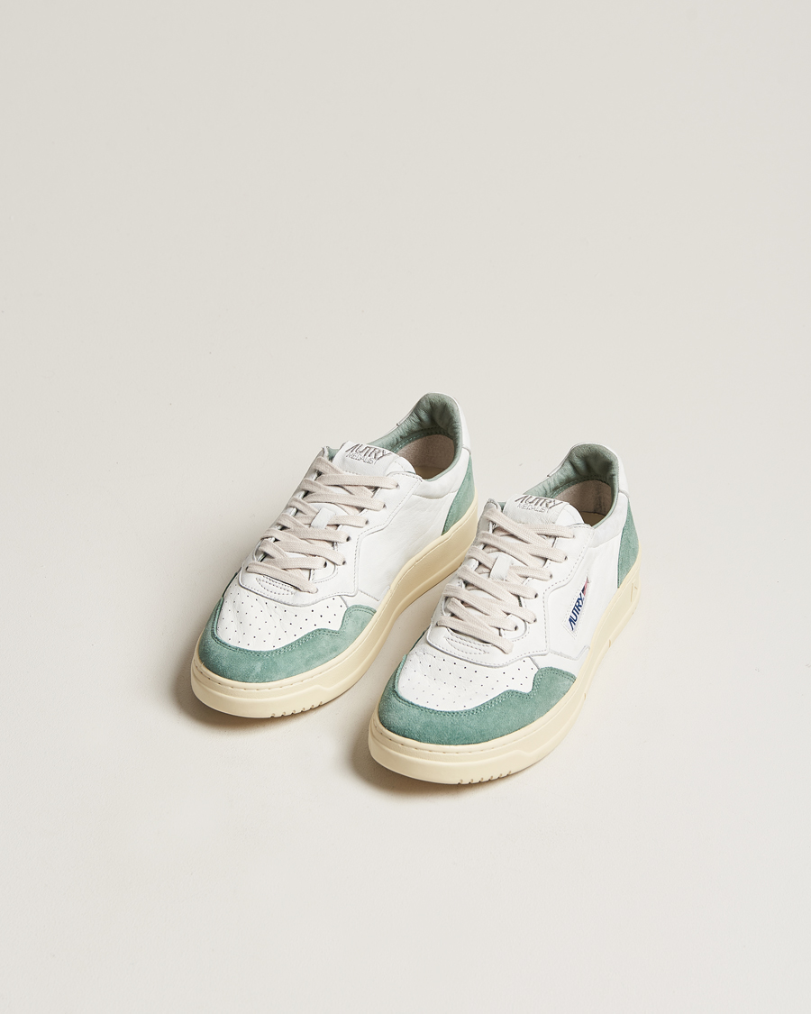 Men | Low Sneakers | Autry | Medalist Low Goat/Suede Sneaker White/Military