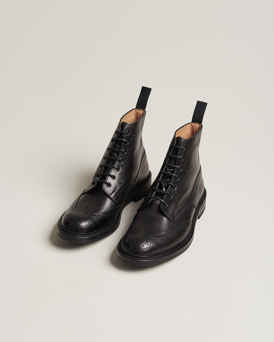 Men | Lace-up Boots | Tricker's | Stow Dainite Country Boots Black Calf