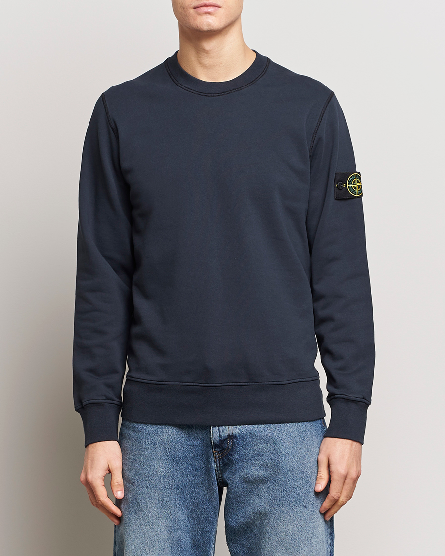 Men | Sweatshirts | Stone Island | Garment Dyed Cotton Sweatshirt Navy Blue