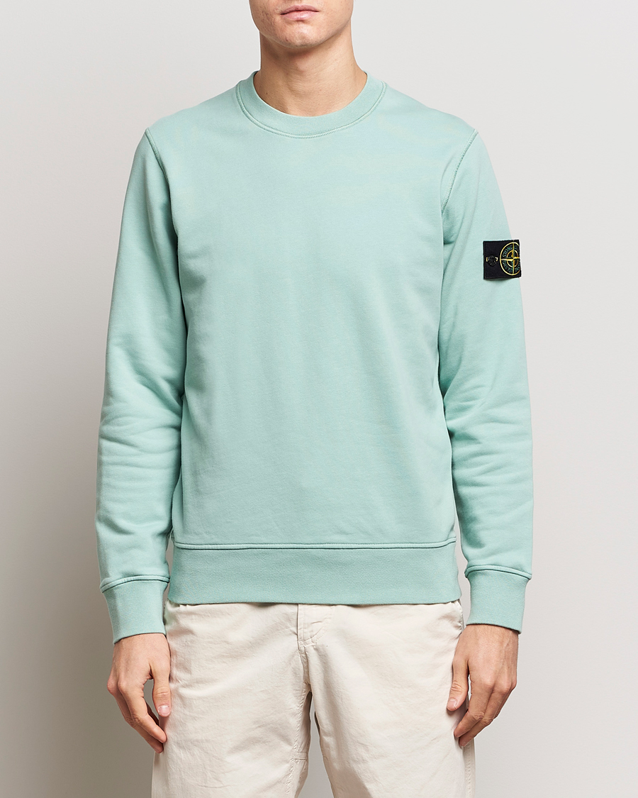 Homme | Stone Island | Stone Island | Garment Dyed Cotton Sweatshirt Light Green