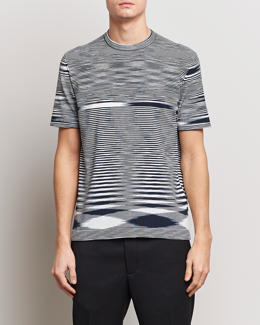 Men |  | Missoni | Space Dyed Knitted T-Shirt White/Navy