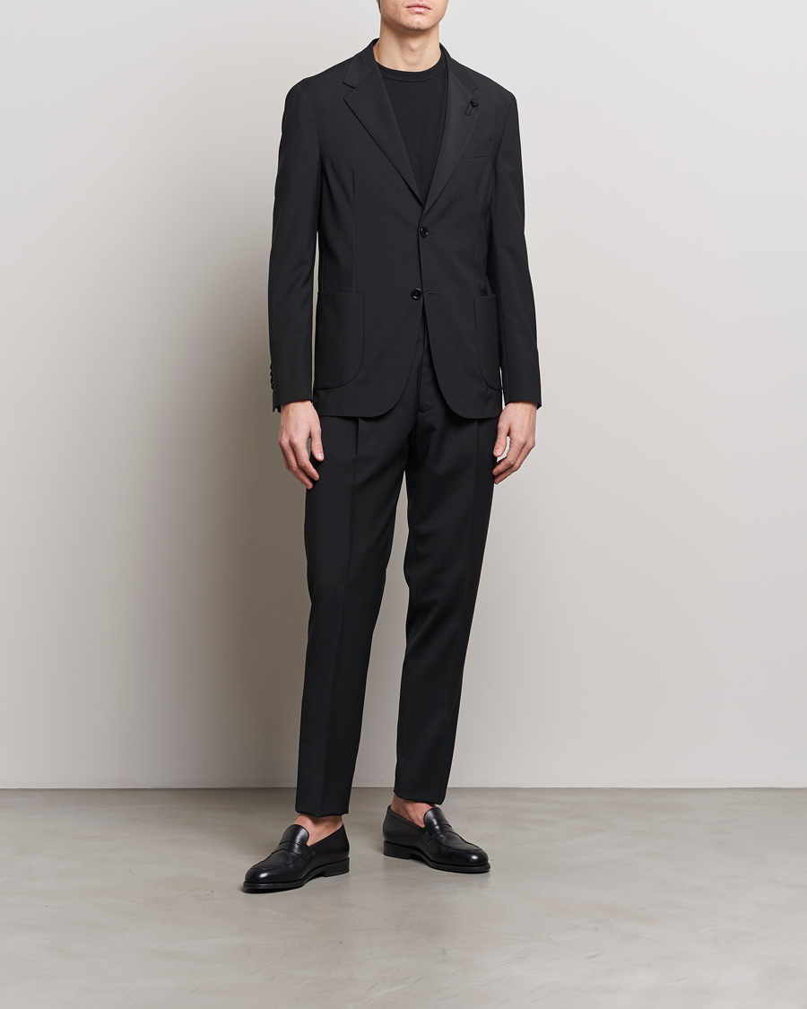 Men | Lardini | Lardini | Travellers Soft Wool Suit Black