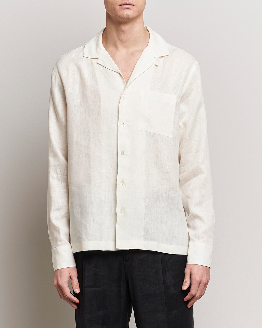 Men | Linen Shirts | Lardini | Klop Linen Shirt Off White