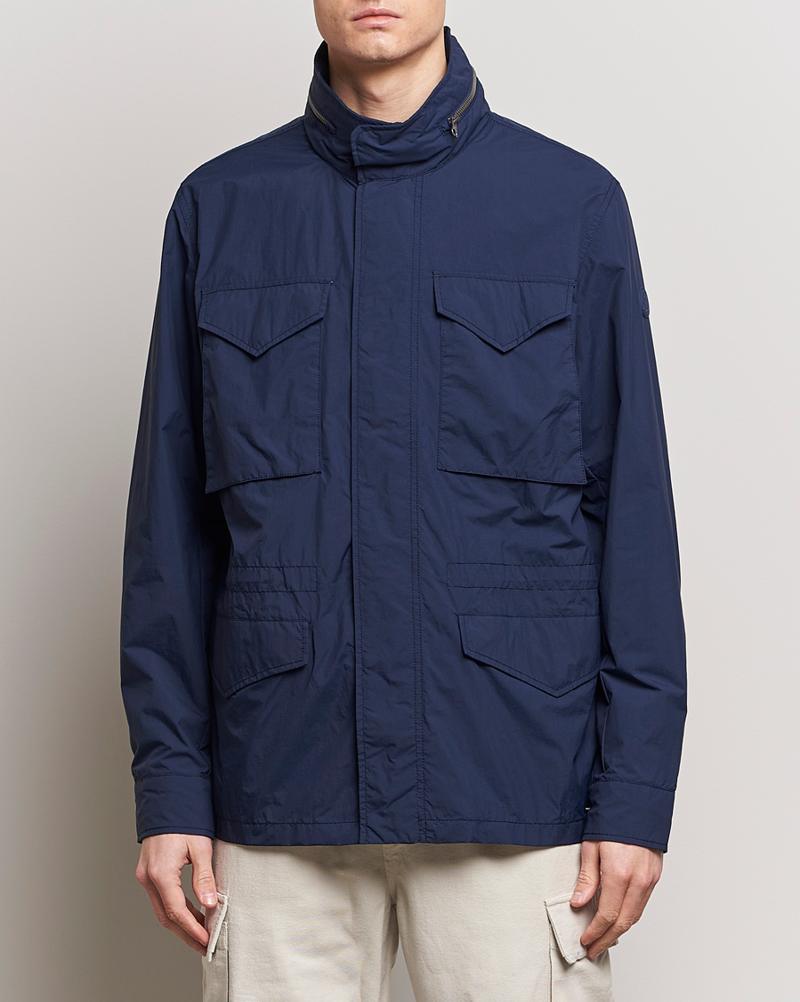 Men | Clothing | Save The Duck | Mako Water Repellent Nylon Field Jacket Navy Blue