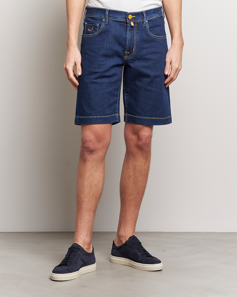 Men | Jeans shorts | Jacob Cohën | Nicolas Stretch Denim Shorts Dark Blue