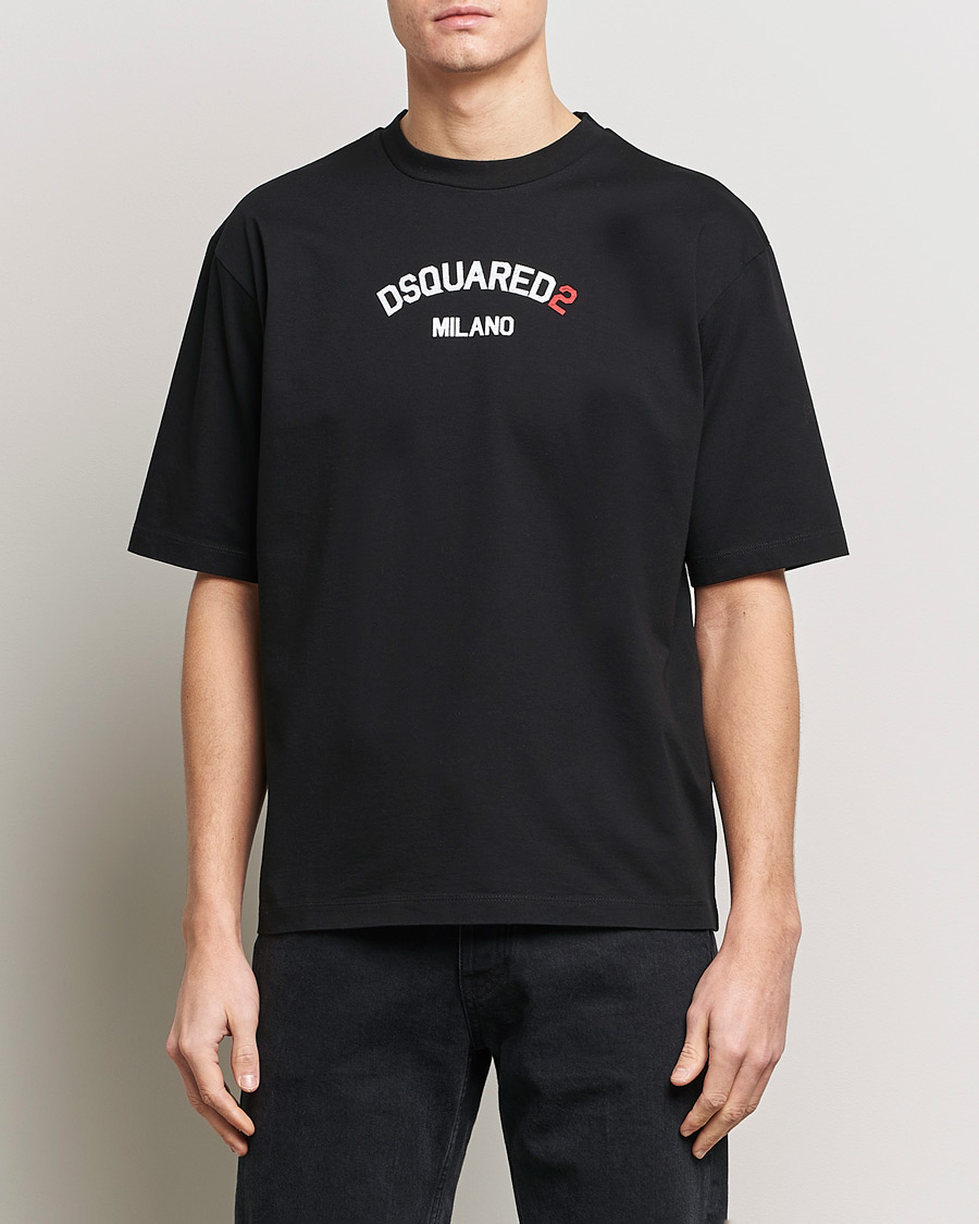 Men | Black t-shirts | Dsquared2 | Loose Fit Crew Neck T-Shirt Black