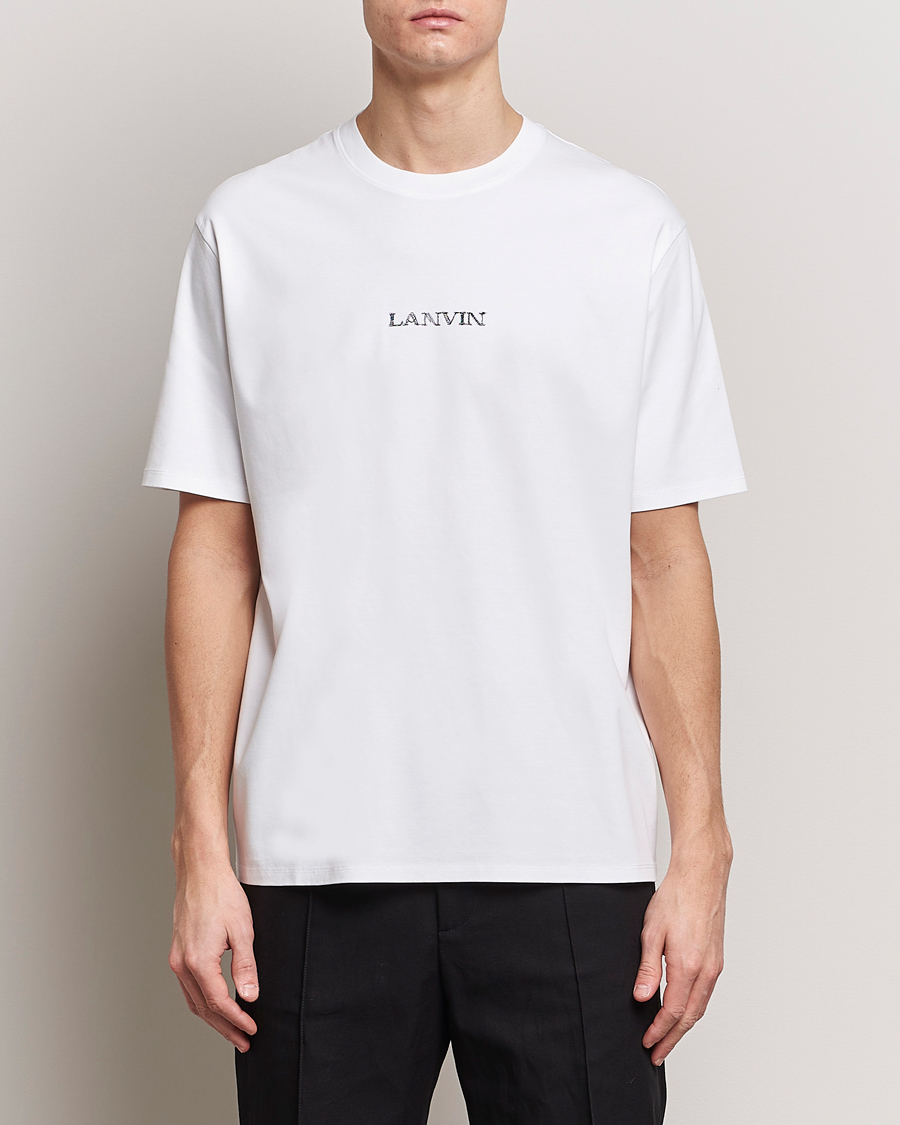 Men | T-Shirts | Lanvin | Embroidered Logo T-Shirt White