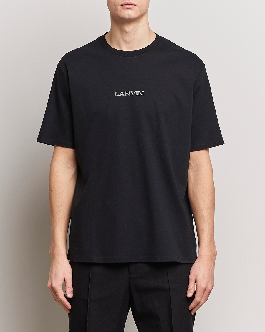 Men | Black t-shirts | Lanvin | Embroidered Logo T-Shirt Black