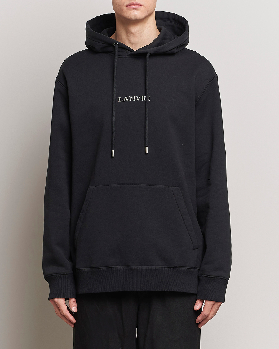Men | Sweaters & Knitwear | Lanvin | Embroidered Logo Hoodie Black