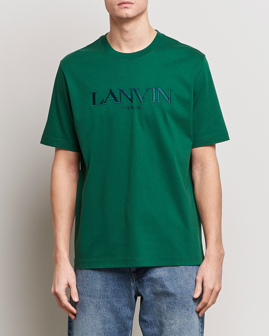 Homme | Lanvin | Lanvin | Paris Classic Logo T-Shirt Bottle Green
