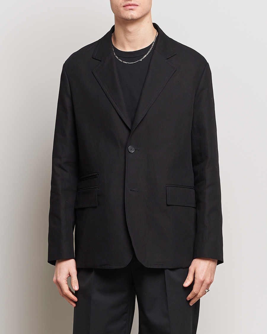 Men | Clothing | Lanvin | Deconstructed Cotton/Linen Blazer Black