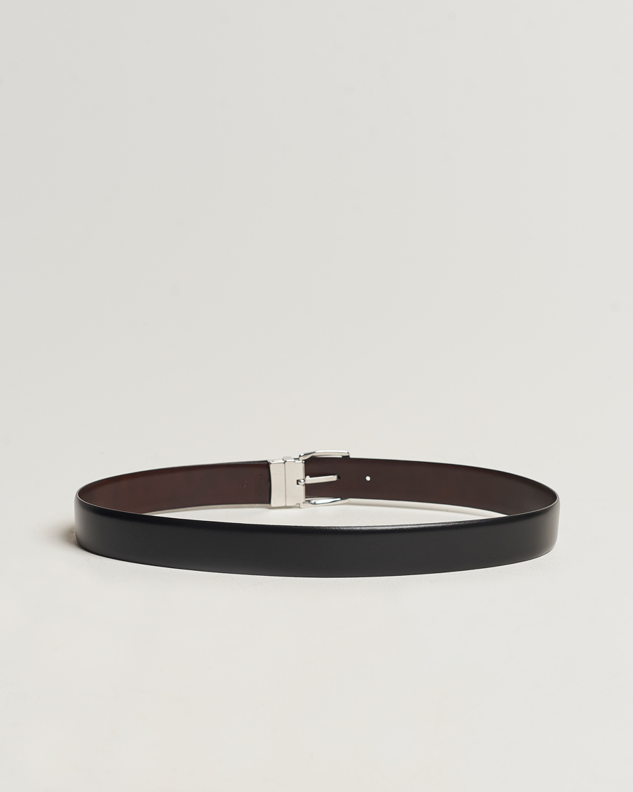 Men | Leather Belts | Anderson's | Reversible Leather Belt 3,5 cm Black/Brown