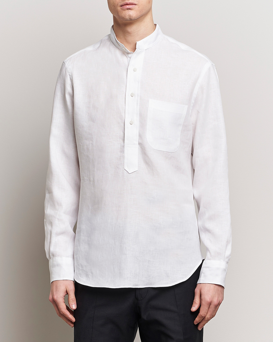 Men |  | Gitman Vintage | Linen Popover Shirt White