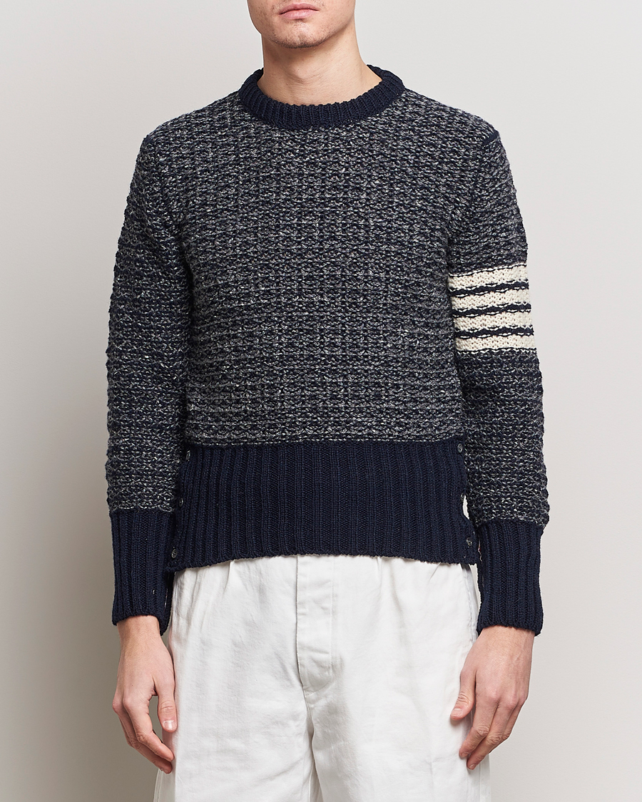 Men | Clothing | Thom Browne | 4-Bar Donegal Sweater Navy