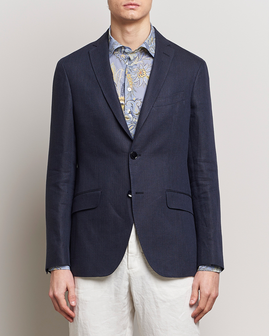 Men | Clothing | Etro | Linen Blazer Navy