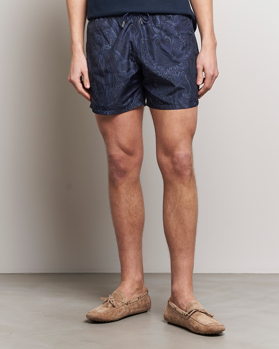 Men | Clothing | Etro | Tonal Paisley Swim Shorts Blue