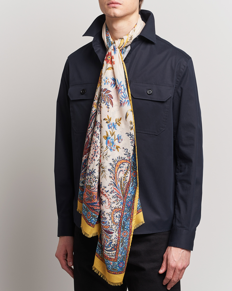Homme | Écharpes | Etro | Modal/Cashmere Printed Scarf Yellow