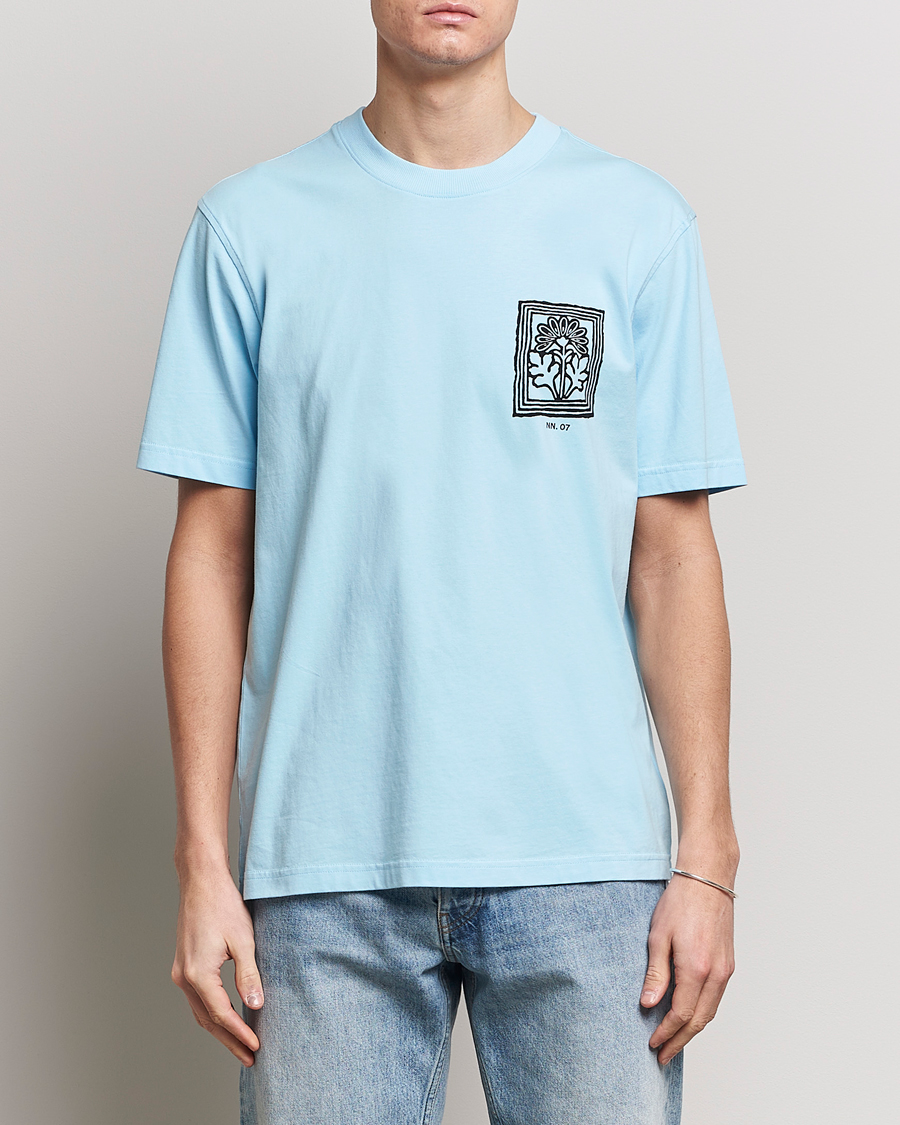 Men | Clothing | NN07 | Adam Printed Crew Neck T-Shirt Polar Wind