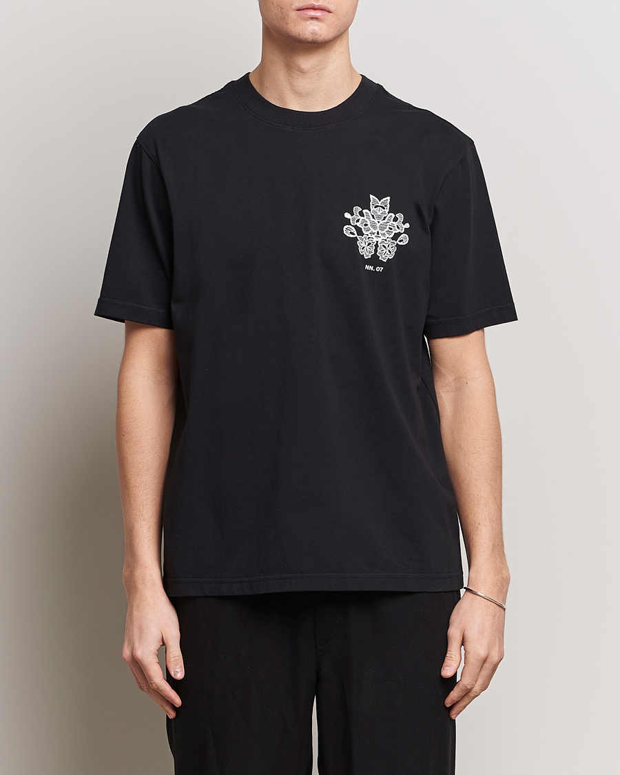 Men | Clothing | NN07 | Adam Printed Crew Neck T-Shirt Black