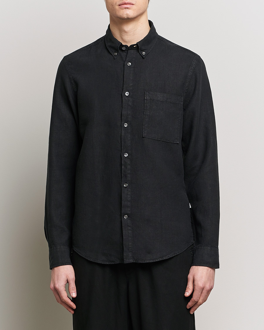 Men | Clothing | NN07 | Arne Linen Shirt Black