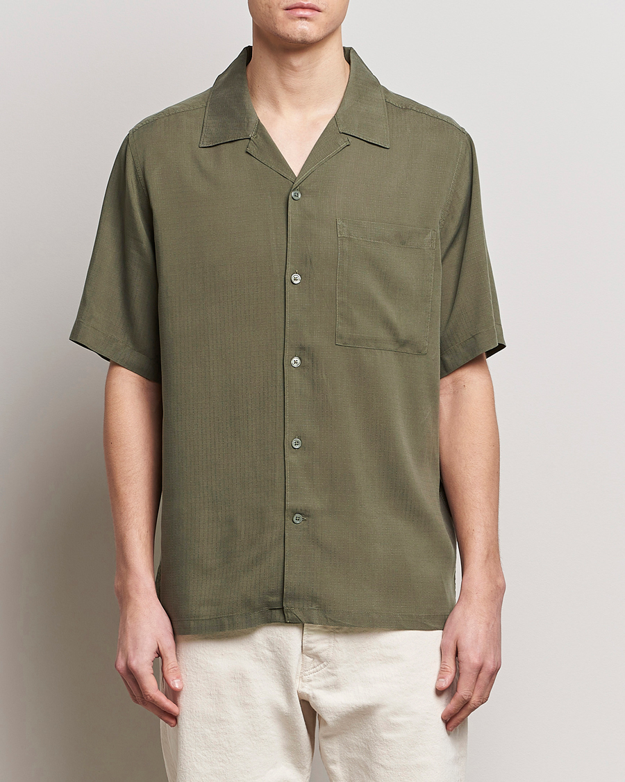 Men | NN07 | NN07 | Julio Ripstop Short Sleeve Shirt Capers Green