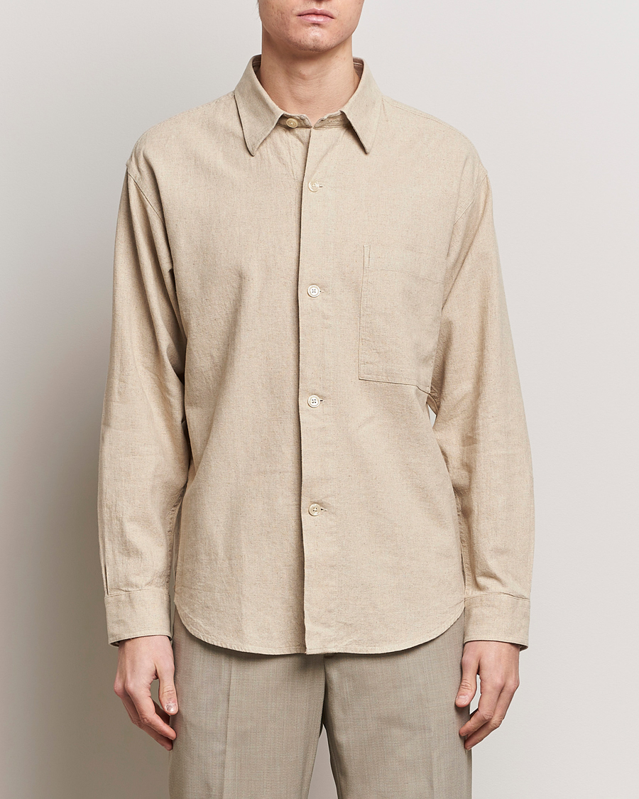 Men | Shirt Jackets | NN07 | Adwin Linen Overshirt Oatmeal