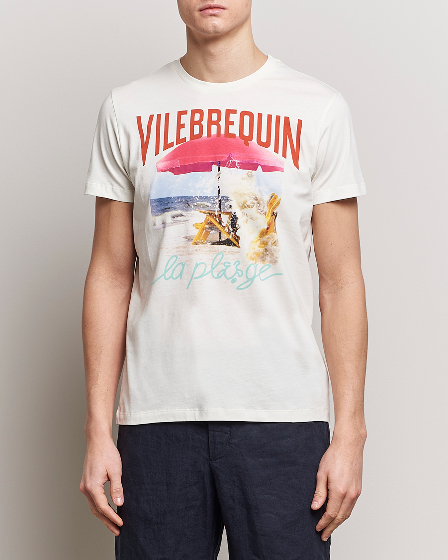 Men | Vilebrequin | Vilebrequin | Portisol Printed Crew Neck T-Shirt Off White