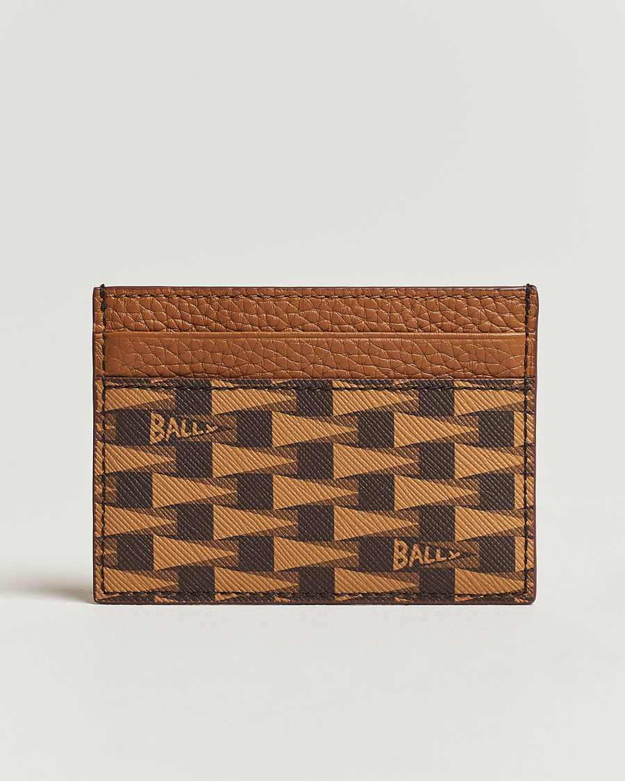Men | Luxury Brands | Bally | Pennant Monogram Leather Card Holder Brown