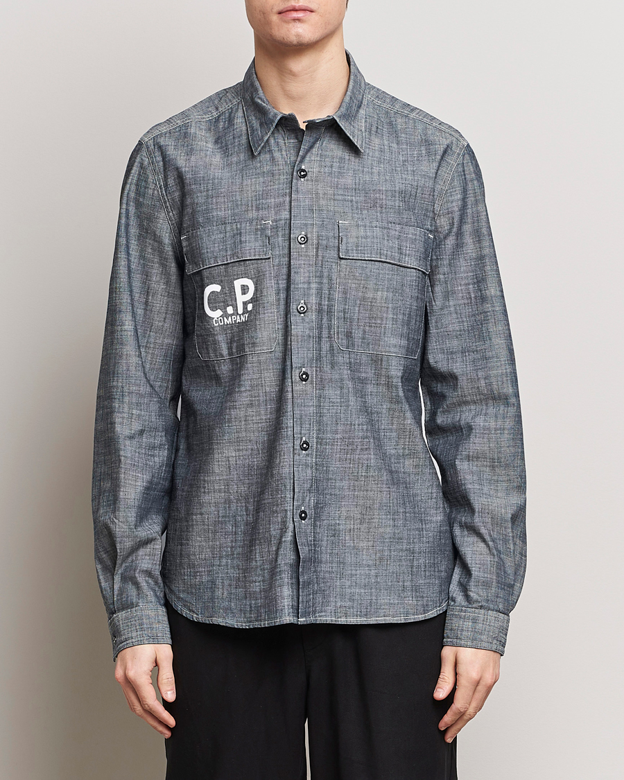 Men | C.P. Company | C.P. Company | Long Sleeve Chambray Denim Shirt Black