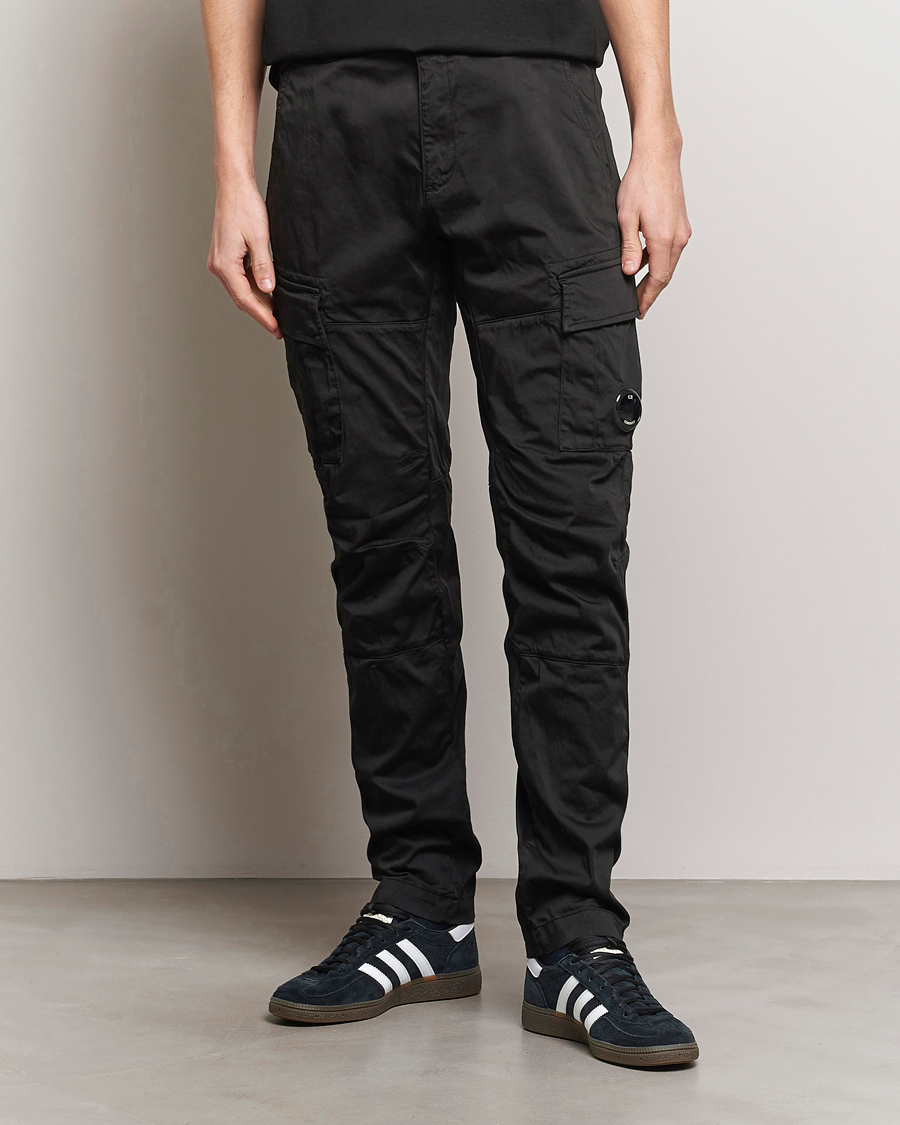 Men | Clothing | C.P. Company | Satin Stretch Cargo Pants Black