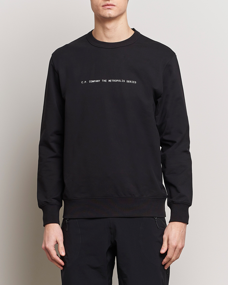 Men | Clothing | C.P. Company | Metropolis Printed Logo Sweatshirt Black