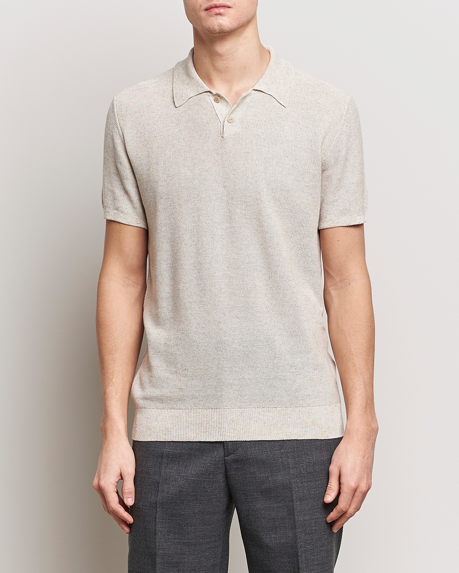 Men | Short Sleeve Polo Shirts | A.P.C. | Jay Viscose/Linen Polo Beige