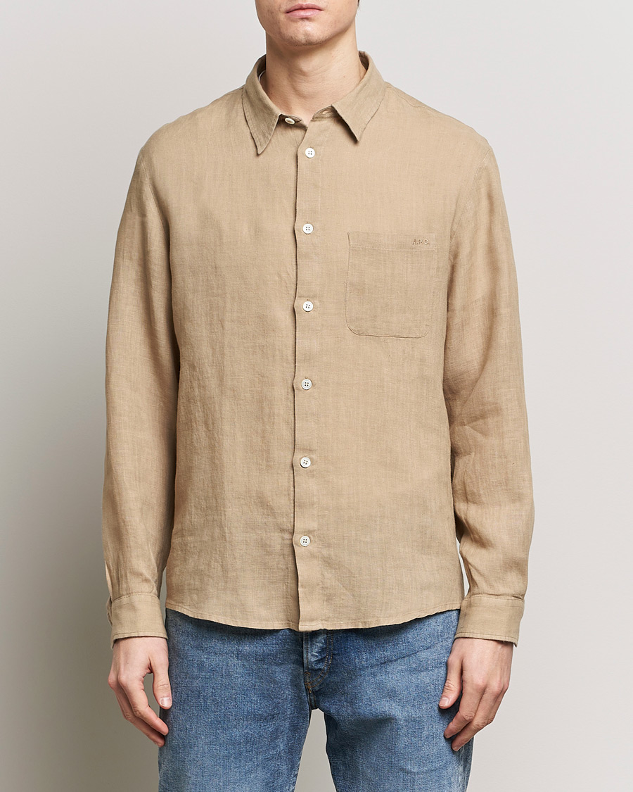 Men | Linen Shirts | A.P.C. | Cassel Linen Shirt Beige