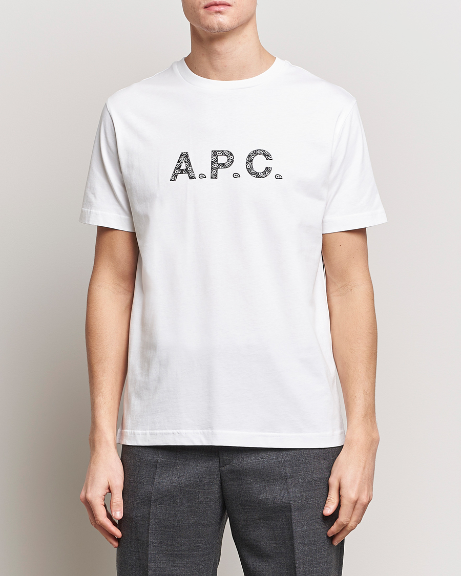 Men | Loyalty Offer | A.P.C. | Paisley Logo Crew Neck T-Shirt White