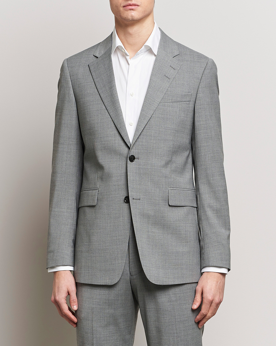 Men | Clothing | Tiger of Sweden | Justin Wool Travel Suit Blazer Grey Melange
