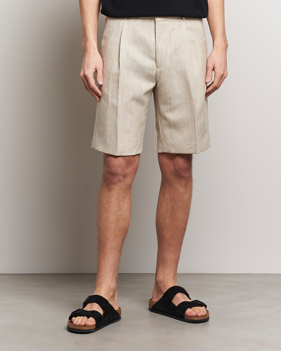 Herr | Linneshorts | Tiger of Sweden | Tulley Wool/Linen Canvas Shorts Natural White