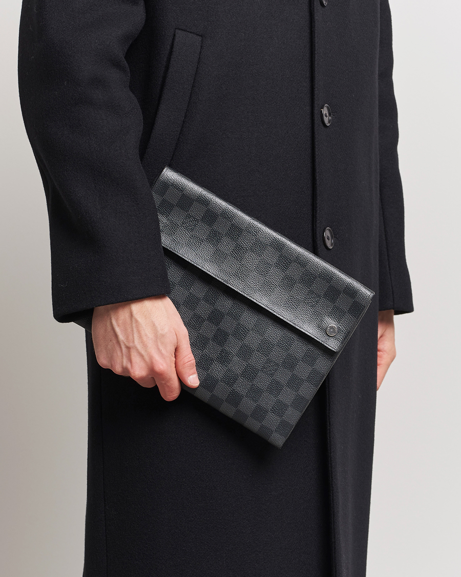 Men | Pre-Owned & Vintage Bags | Louis Vuitton Pre-Owned | Alpha Triple Pouches Damier Graphite