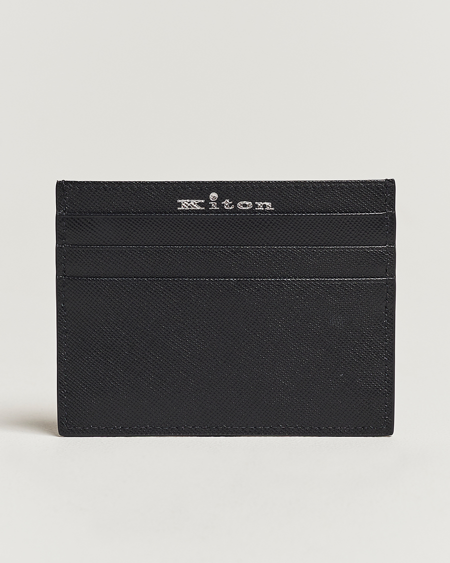 Herr | Accessoarer | Kiton | Saffiano Leather Cardholder Black