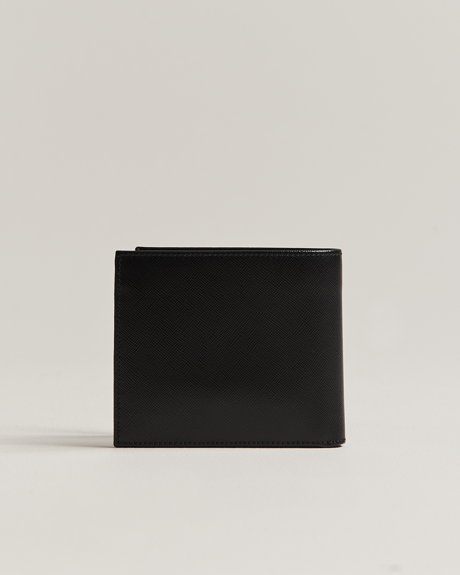 Men | Bi-fold & Zip Wallets | Kiton | Saffiano Leather Wallet Black
