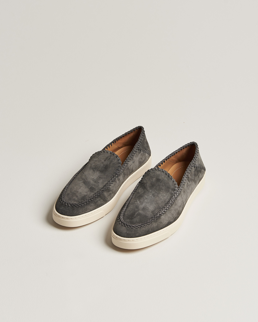 Men | Shoes | Giorgio Armani | Intrecci Loafers Grey Suede
