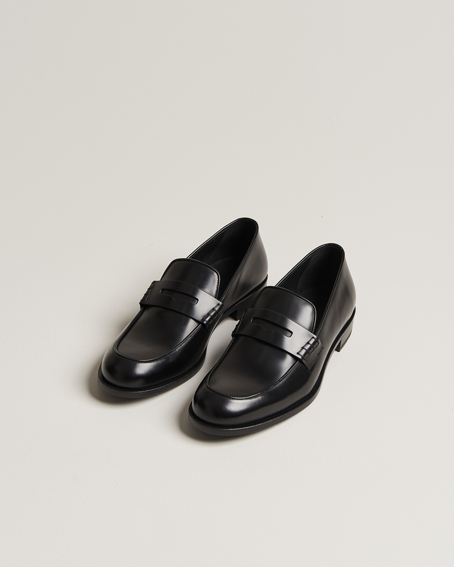 Men | Shoes | Giorgio Armani | Penny Loafers Black Calf
