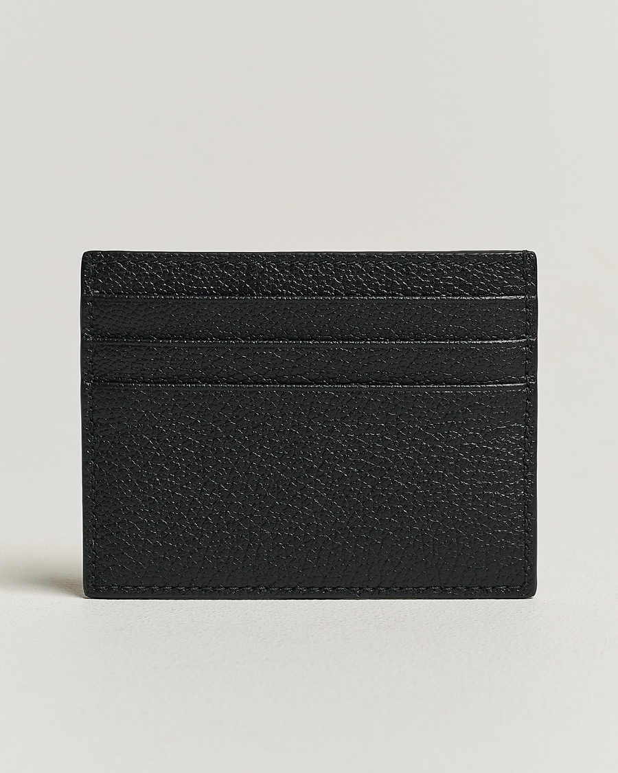 Men | Cardholders | Giorgio Armani | Grain Leather Card Holder Black Calf