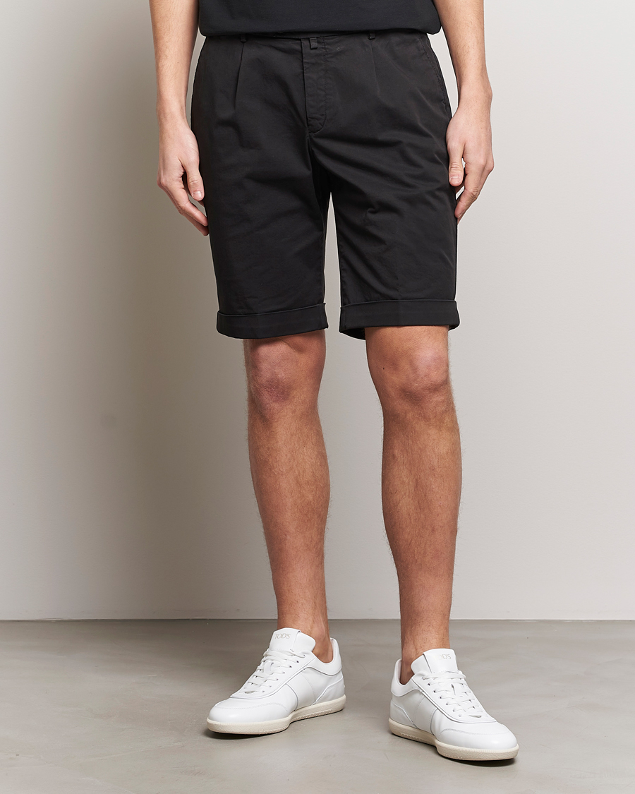 Men | Shorts | Briglia 1949 | Pleated Cotton Shorts Black