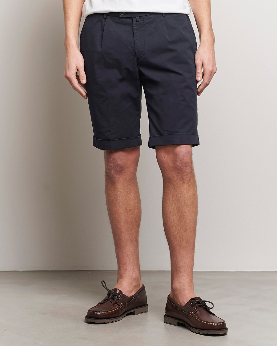 Men | Shorts | Briglia 1949 | Pleated Cotton Shorts Navy