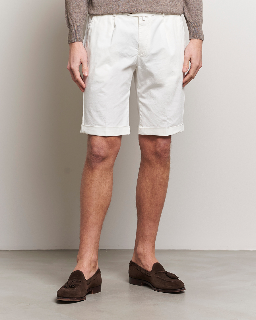 Men | Shorts | Briglia 1949 | Pleated Cotton Shorts White