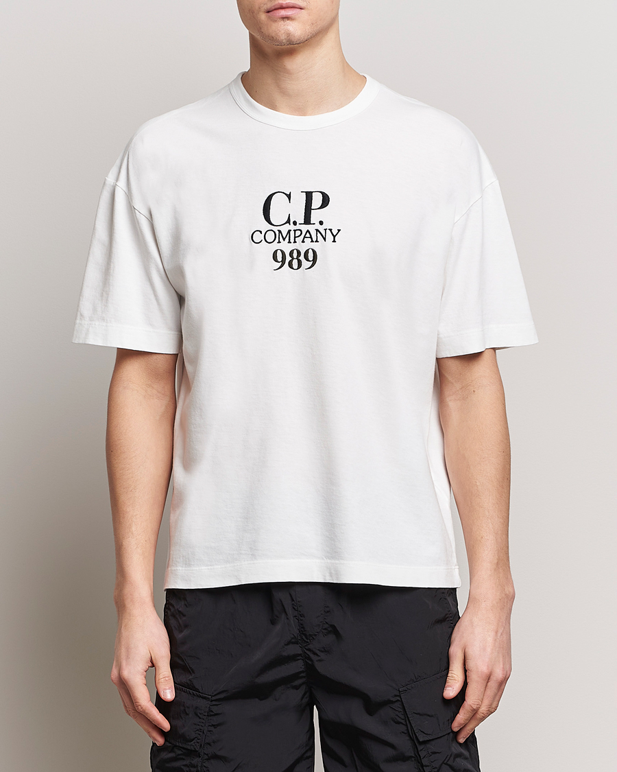 Men | Clothing | C.P. Company | Brushed Cotton Embroidery Logo T-Shirt White