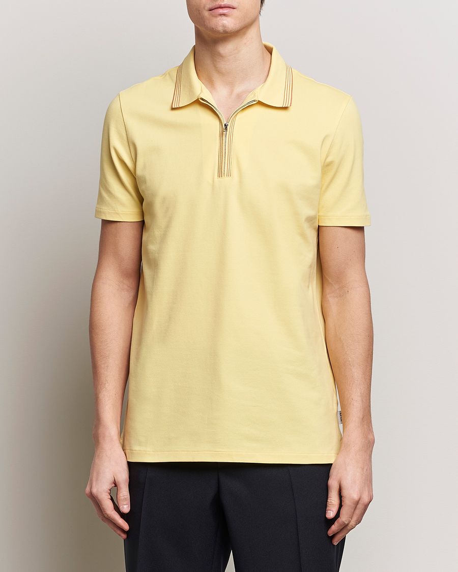 Men | Clothing | PS Paul Smith | Regular Fit Half Zip Polo Yellow