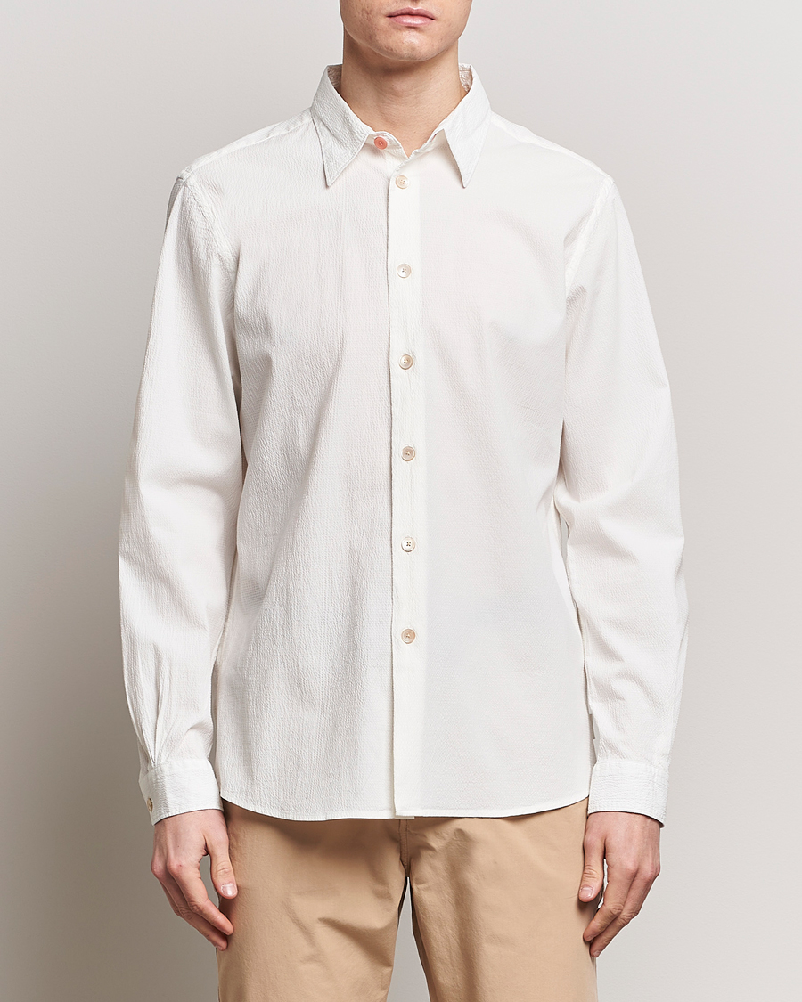 Men | PS Paul Smith | PS Paul Smith | Regular Fit Seersucker Shirt White